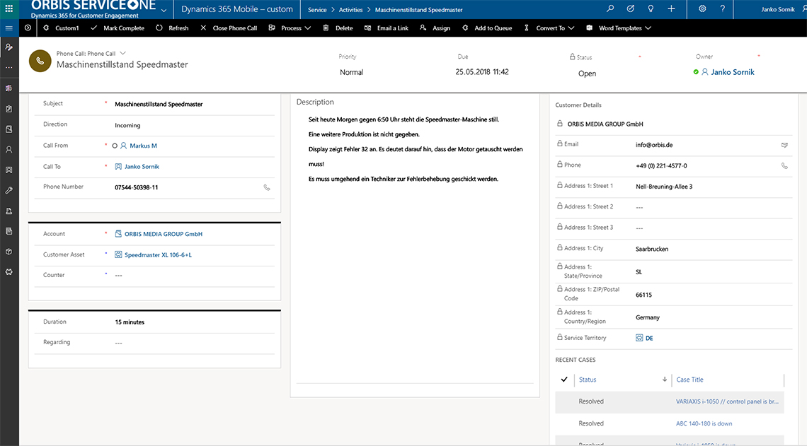 Microsoft Dynamics 365 for Customer Service